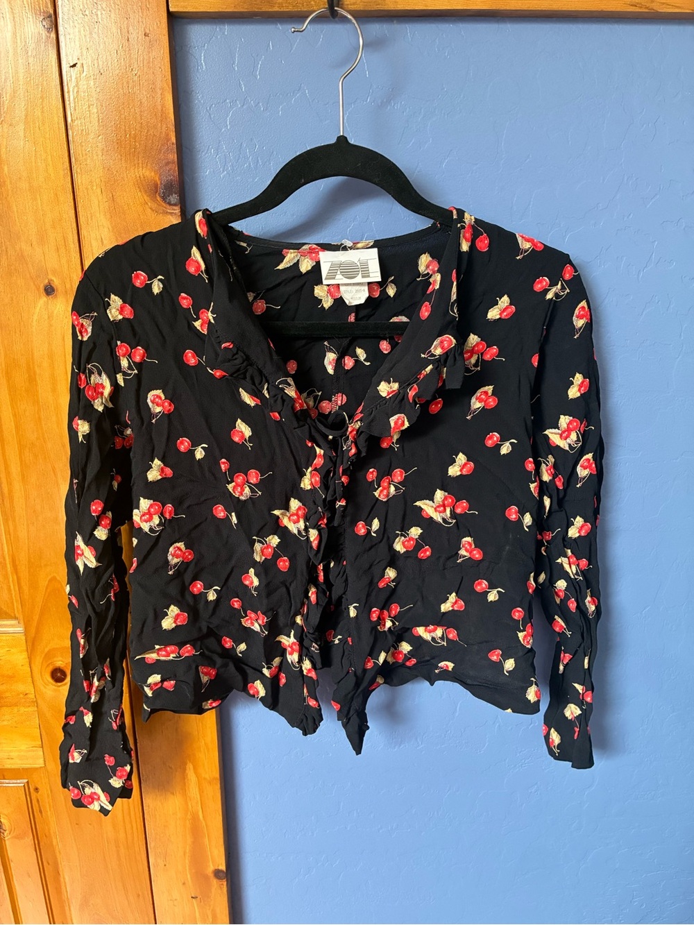 Black Cherry-Print Cardigan